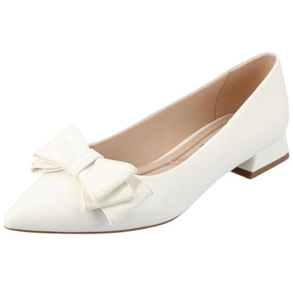 Journee Collection Women's Ophelia Bow Low Block Heel Dress Flats - Picture 1 of 4